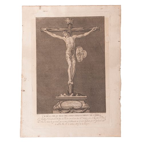 Ximeno, Raphael - Fabregat, J. Joachin. V. R. de la Milagrosa Imagen del Ssmo. Christo Renov. de Sta. Teresa. México, 1800. Grabado