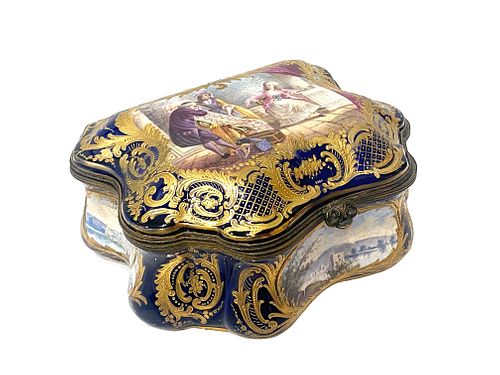 Large 19 Century French Sevres Porcelain Box