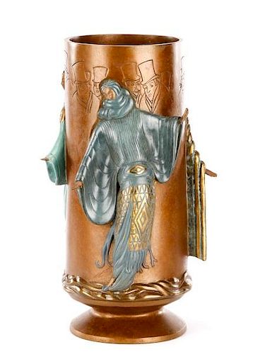 Erte "Fantasy" Limited Ed. Figural Bronze Vase
