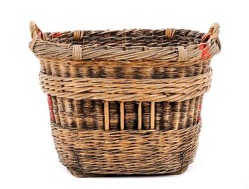 French Hand Woven Grape Gathering Basket