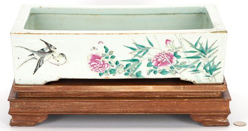 Chinese Famille Rose Jardiniere w/ Stand