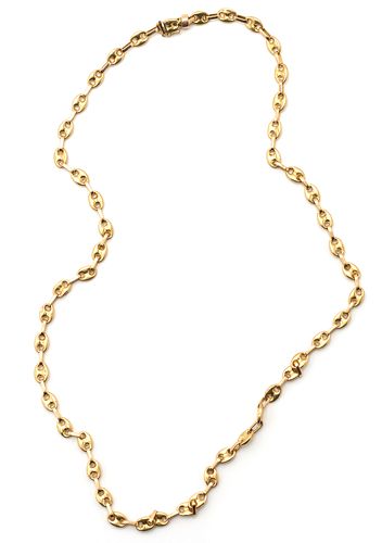 18K Gold Chain Link Necklace, possibly Chinese