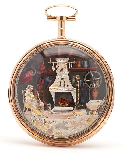 Rare Swiss Automaton Pocket Watch, Attr. to Pierre-Simon Gounouilhou