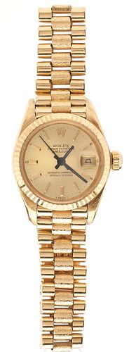 Ladies 18K President Rolex Wrist Watch