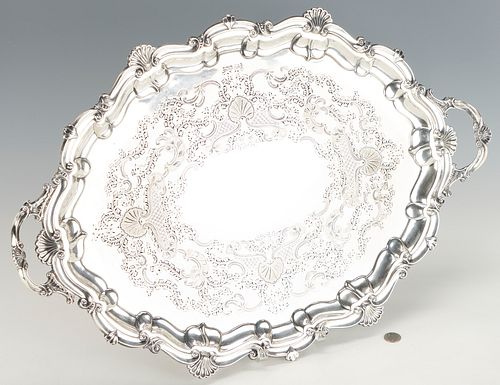 Edwardian Sterling Silver Oval Tray or Platter