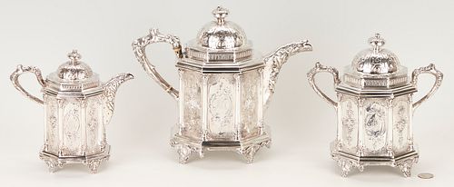 Stebbins & Co. Classical Coin Silver Tea Set