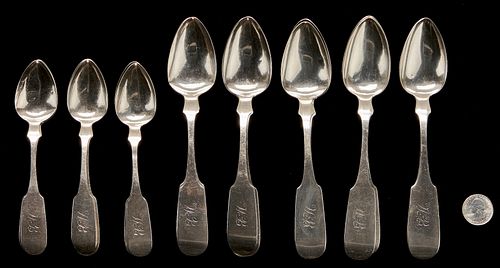 16 Mississippi Coin Silver Spoons, Wilson & Klein
