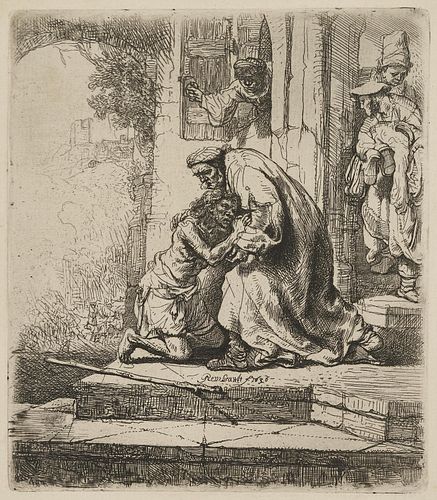 Rembrandt, Return of the Prodigal Son, Etching, 1636