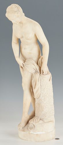 After Falconet, Alabaster Sculpture "Venus After the Bath"