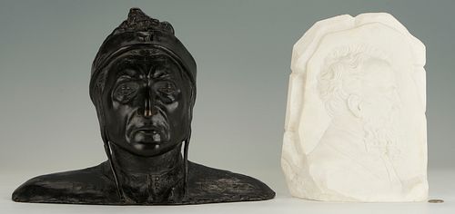 2 Grand Tour Sculptures, Dante & Michelangelo