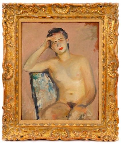 Alfred Mira Impressionist Portrait of a Nude