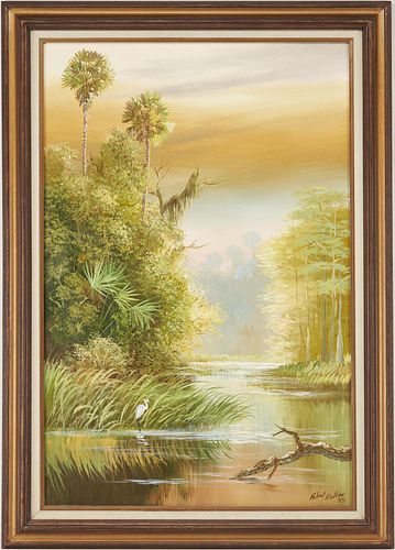 Robert Butler O/C Painting, Florida Everglades Swamp Scene