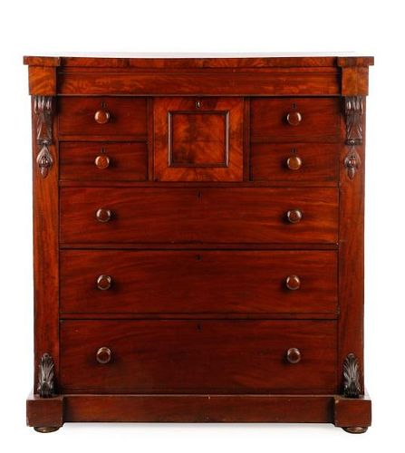Large Victorian Mahogany Tall Chest of Drawers