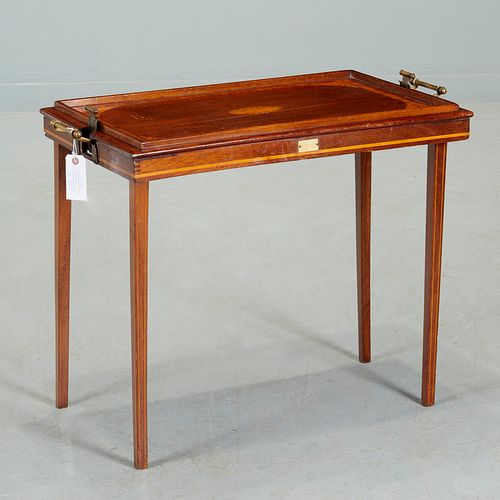 "The Osterley" rare Edwardian inlaid tray table