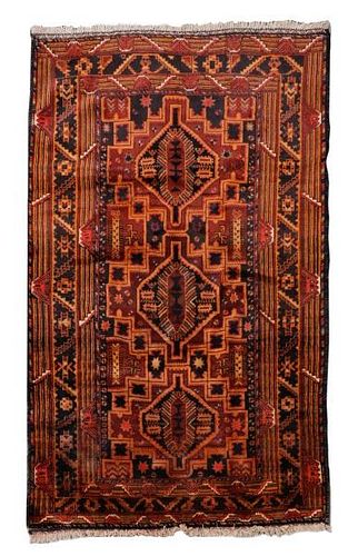Hand Woven Persian Turkaman Area Rug 4' 1" x 6' 4"