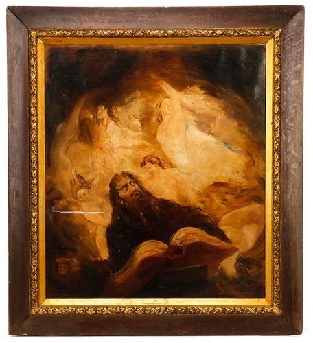 Continental School, St. Jerome with Angels, Oil
