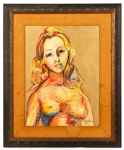 Steffen Thomas 1967 Signed Portrait, Nude Woman
