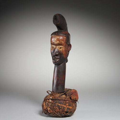 Kongo People, wood fetish with bundle