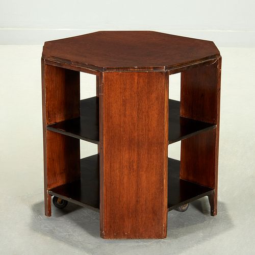 Art Deco octagonal bookshelf side table