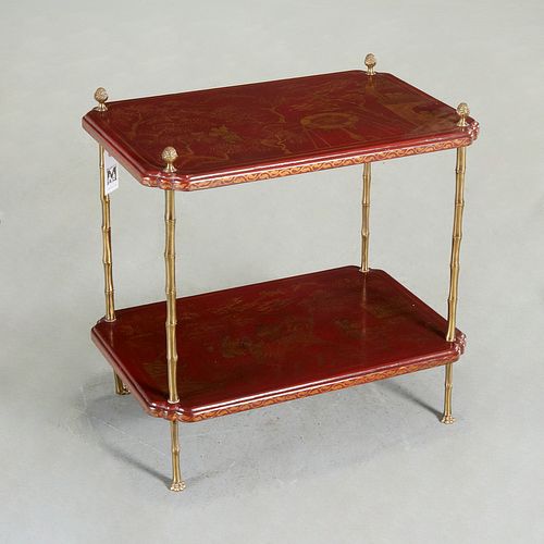 Maison Bagues style red japanned side table