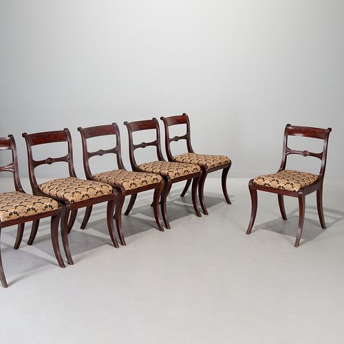 Set (6) American Classical mahogany dining chairs