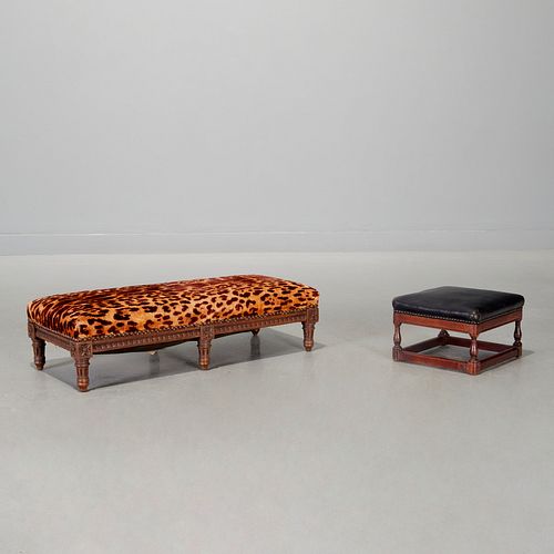 (2) Decorator stools, incl. Scalamandre leopard