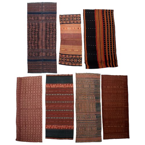 Group (7) Indonesian sarong textiles