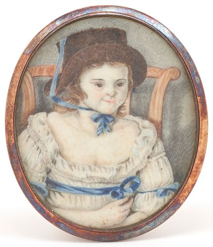 Portrait Miniature of a Child, Harriet Eaton of NC