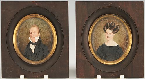 2 TN Portrait Miniatures: Mary Dudley & James Hill