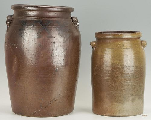 2 Middle TN Stoneware Jars, J.A. Roberts & Lafever