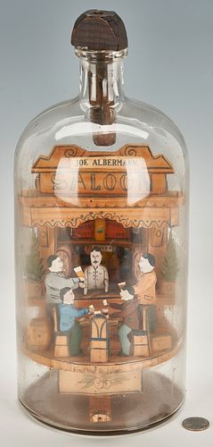 Carl Worner Folk Art Bottle Saloon Diorama