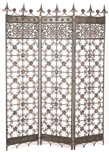 Continental Wrought Iron Screen, Three (3) Panels