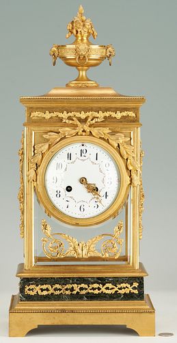 French AD Mougin Gilt Bronze Shelf Clock