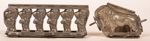 Two Various Vintage Lion Form Chocolate Molds.