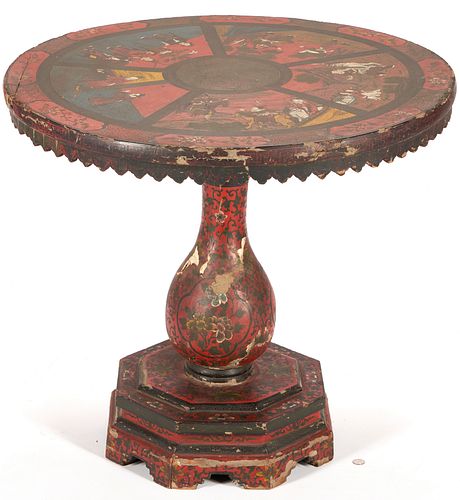 Chinese Qing Red Lacquer Table