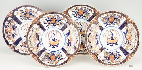 Set of 4 Japanese Imari Porcelain Charger Plates