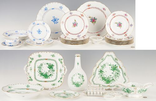 28 Pcs. Herend Tableware, incl. Indian Basket, Waldstein, & Chinese Bouquet Multi