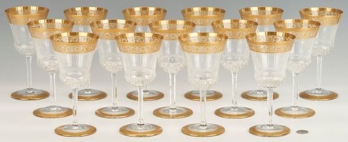 15 St. Louis Thistle Crystal Water Goblets