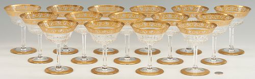 15 St. Louis Thistle Crystal Champagne Glasses