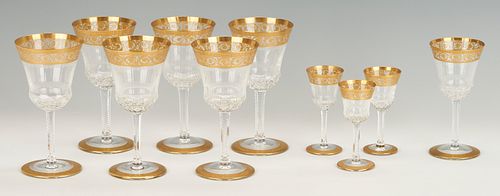 10 St. Louis Thistle Crystal Glasses, Burgundy, Cordial, & Sherry