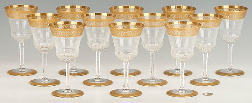 12 St. Louis Thistle Crystal Burgundy Wine Glasses, 1 of 2