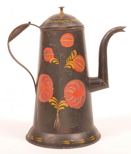 Pennsylvania 19th Century Toleware Coffee Pot.