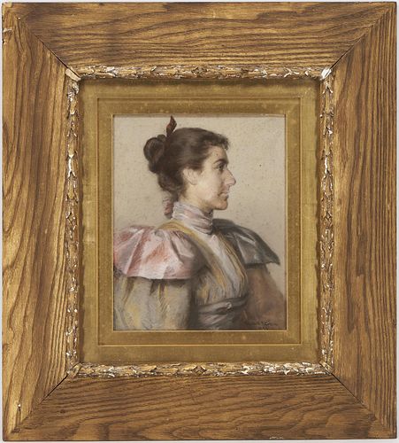 Elizabeth Rebecca Coffin (New York/Massachusetts 1850-1930) Pastel Portrait of a Woman