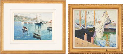 2 Maritime Paintings Incl. Elizabeth Jewell & Watercolor