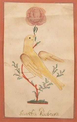 Watercolor Drawing of a Yellow Bird.