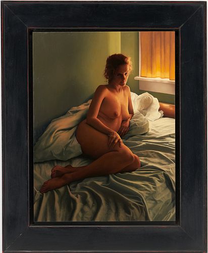 Scott Prior Realist Nude Oil, Nanny in Bed