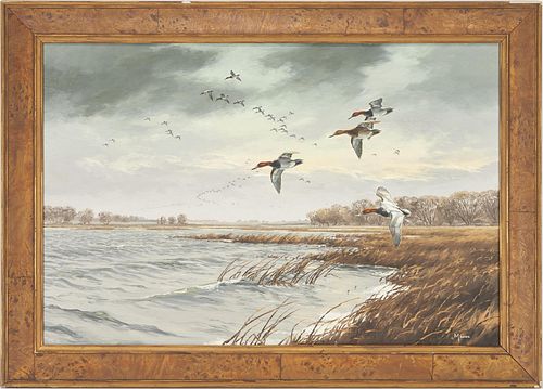 David Maass O/B Painting, Ducks in Flight