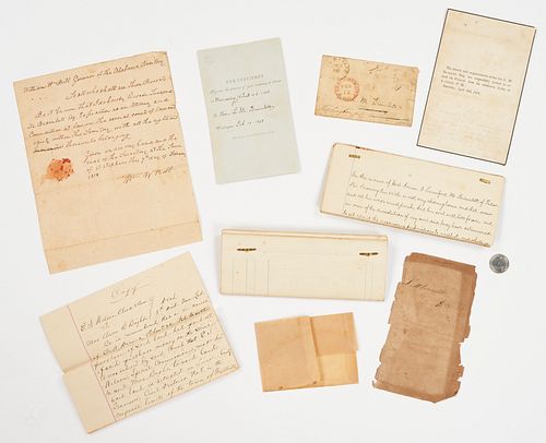 TN Lunsford Bramlett Archive, incl. Polk White House Invitation, 8 Items