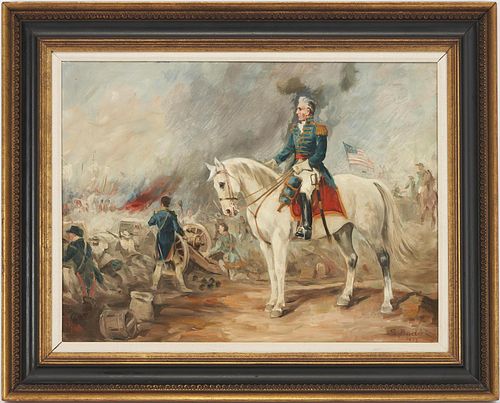 Sandor Bodo O/C Equestrian Portrait of Andrew Jackson
