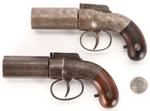 Pair of Allen & Thurber Pepperbox Pistols, .34 cal.